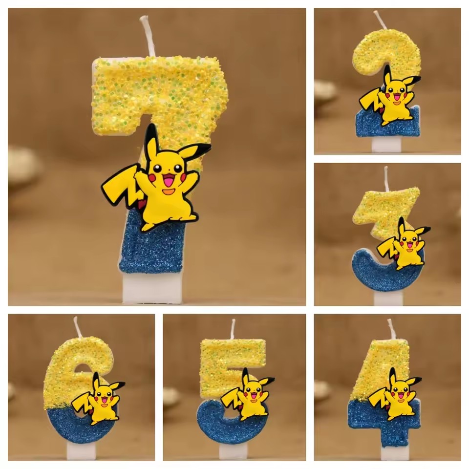Candle Surprise - Velas de Pokémon de dibujos animados,