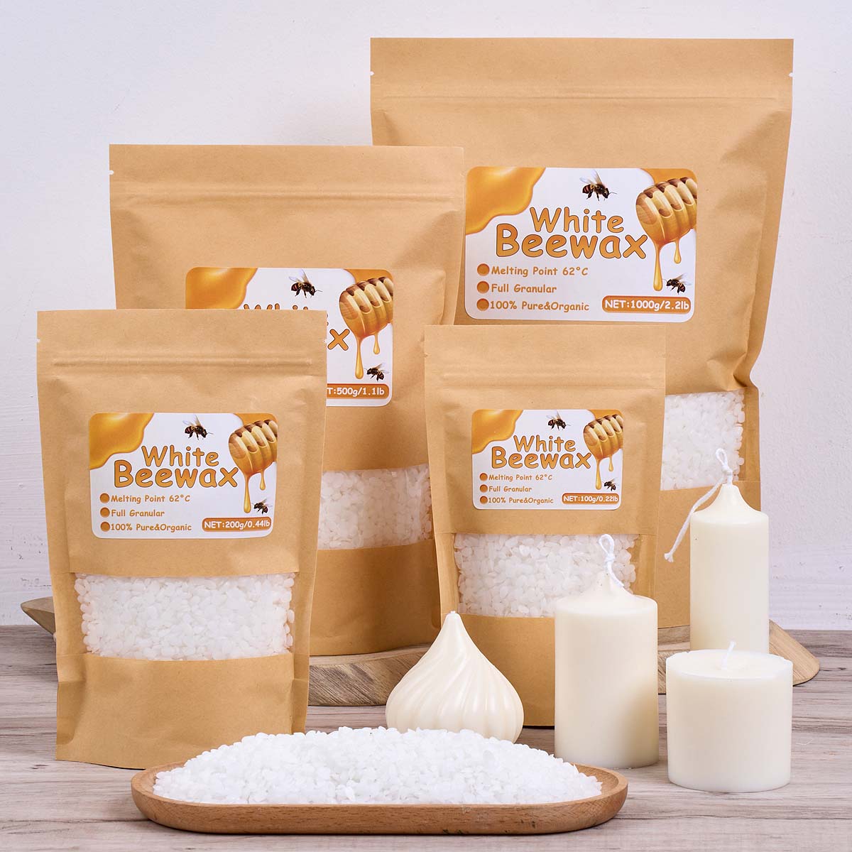 Cera de abejas blanca de 1000g - Candle Supplies Beeswax reseña y precio